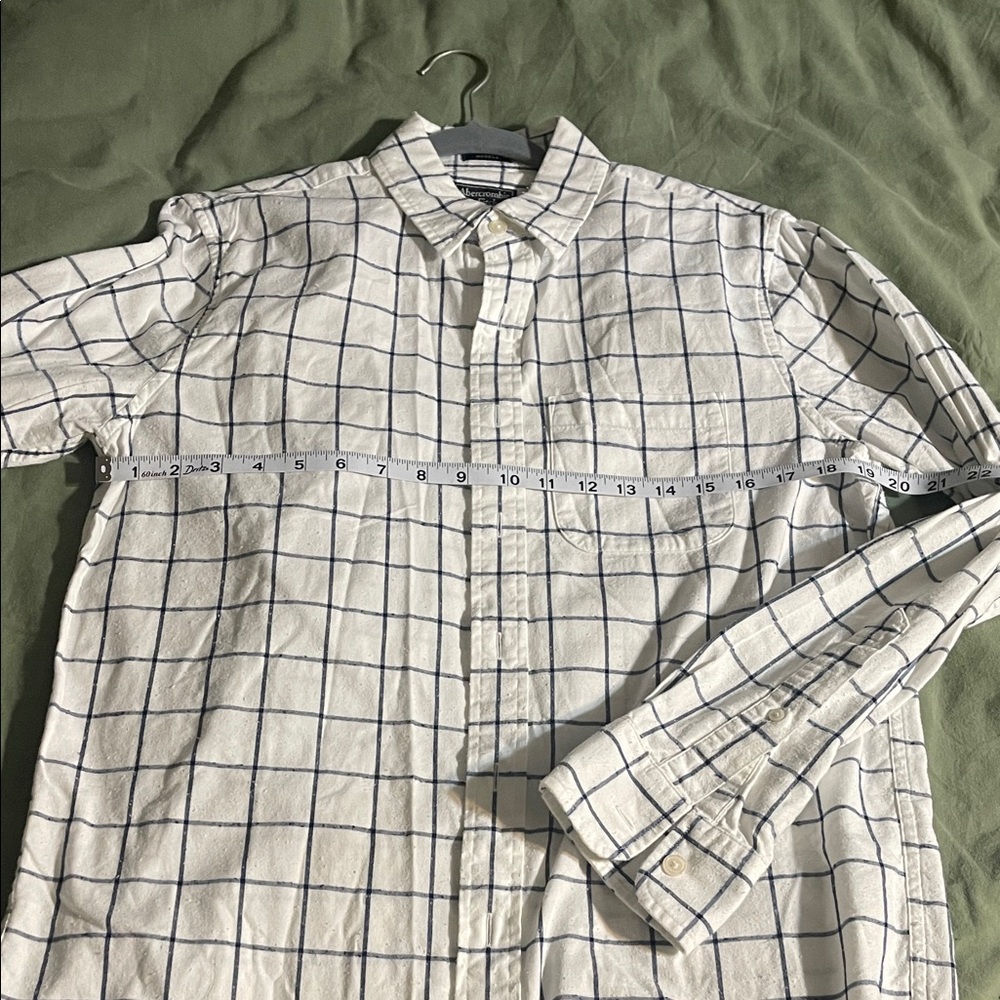 Abercrombie & Fitch White and Blue Grid Shirt